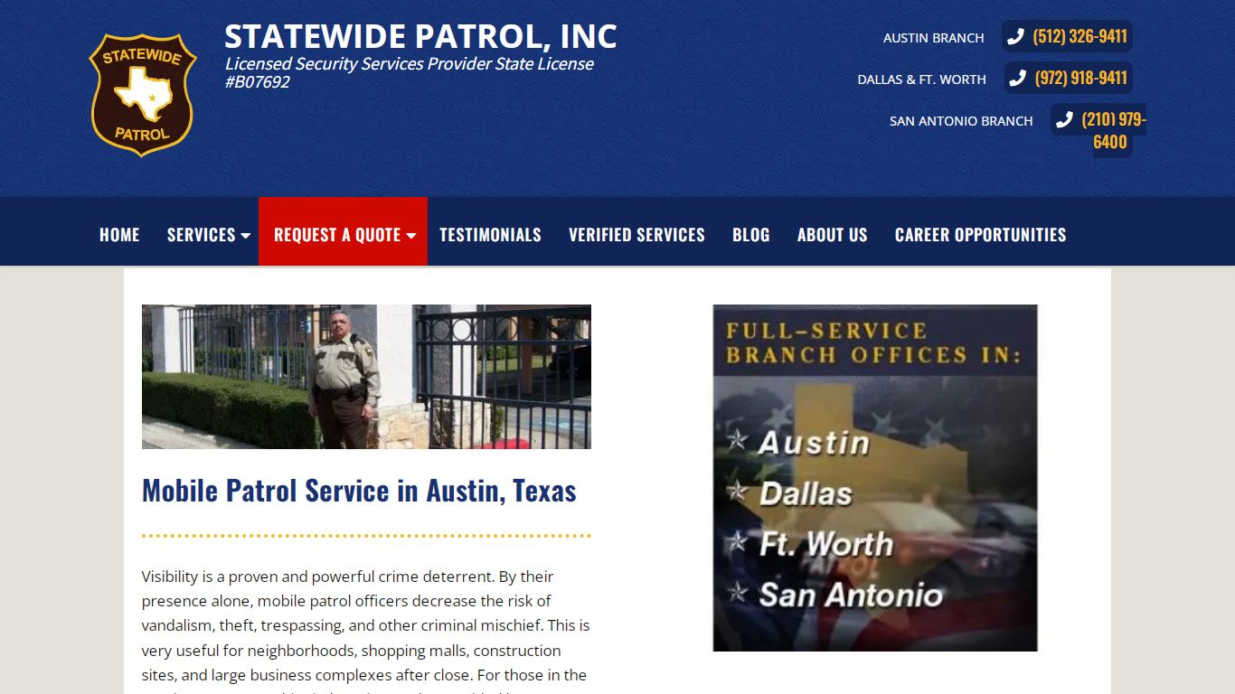 Mobile Patrol Service | Austin, Texas